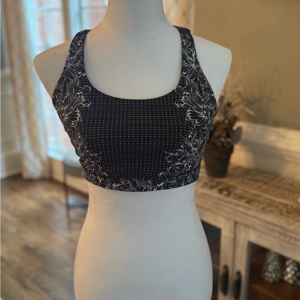 LULULEMON Energy Bra Infinity Energy Alpine White/Black Sports Bra - 10